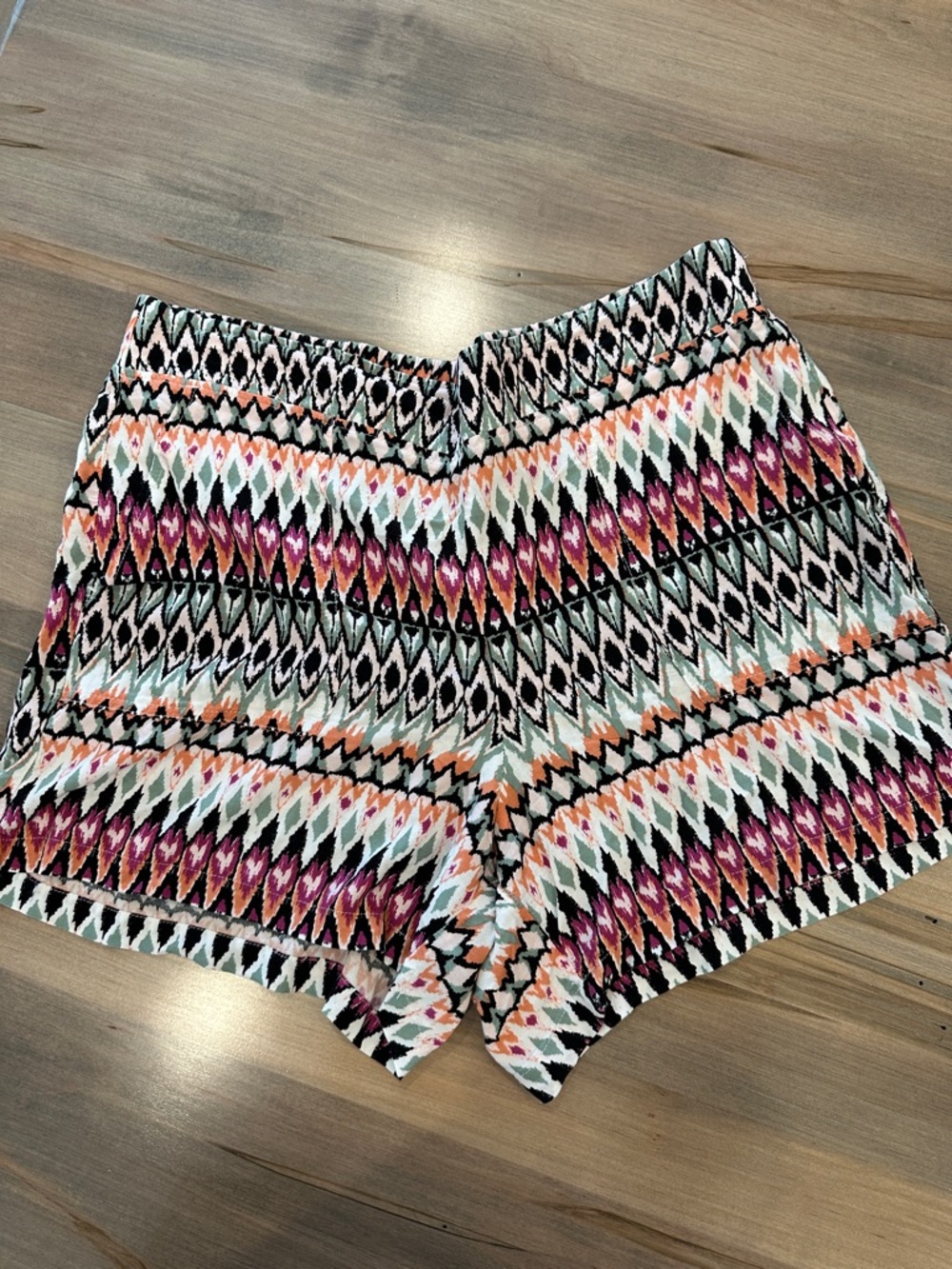 Wildfox High-Waist Aztec Print Shorts in Black, White, Pink & Orange